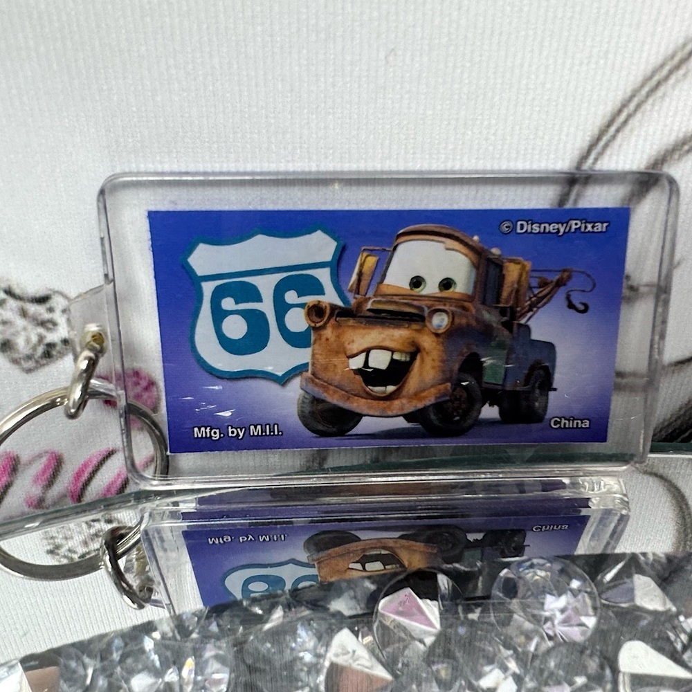 Disney cars keychain Pixar car truck cars movie charm blue brown Disney merch